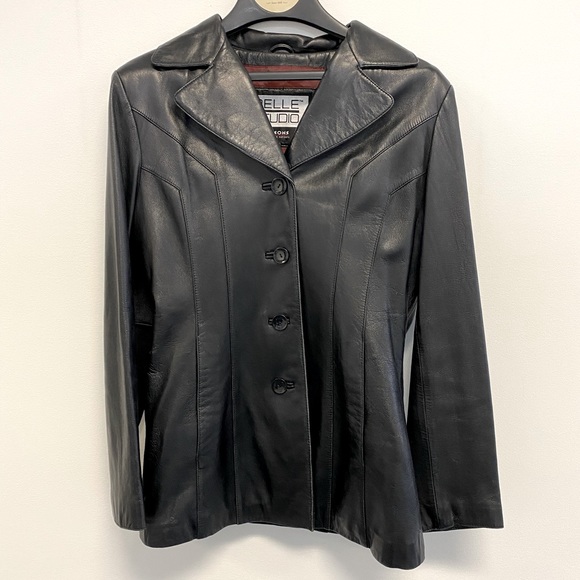 VINTAGE! Pelle Studio Wilsons Black 100% Leather Jacket - Picture 1 of 8